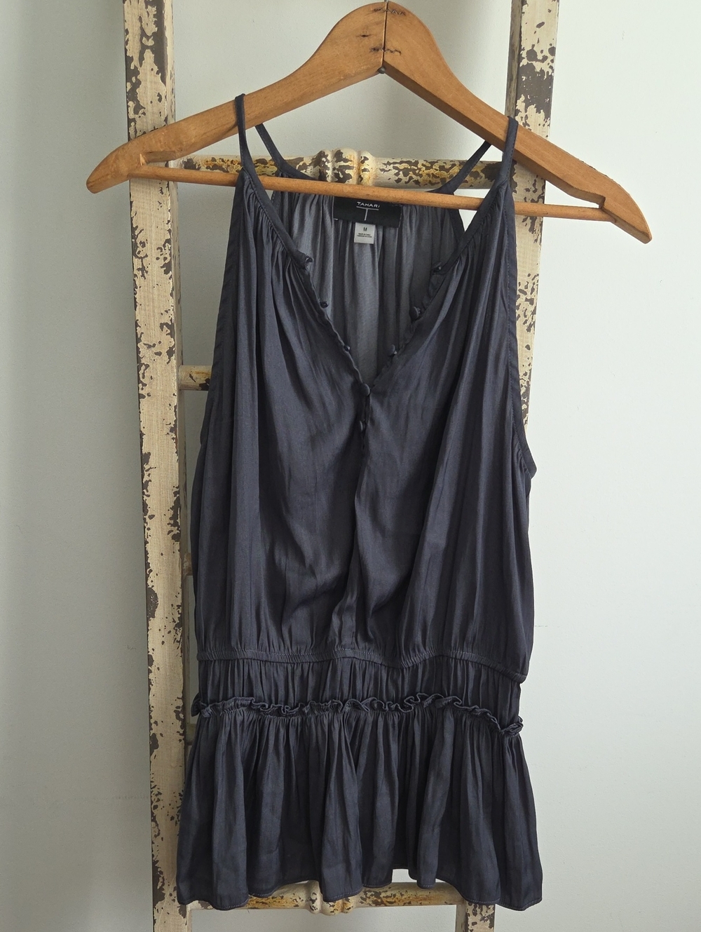 Tahari Charcoal Gray Spaghetti Strap Tank